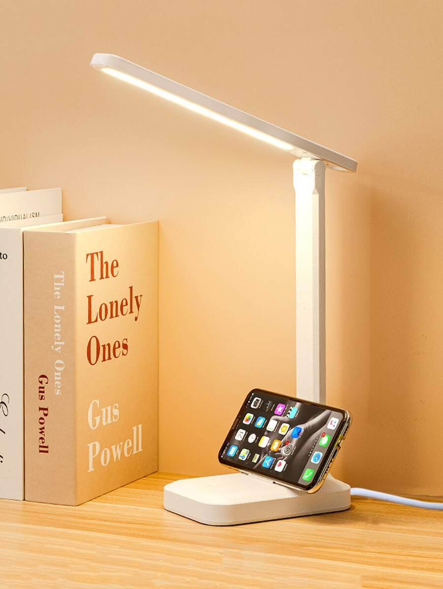 1 lámpara de escritorio ajustable, lámpara de escritorio LED con soporte para teléfono, para oficina, hogar, dormitorio - Multicolor - Ver 1