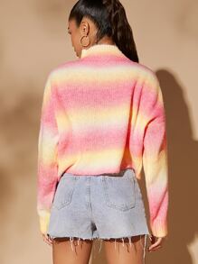 Ombre Funnel Neck Sweater - Multicolor - View 2