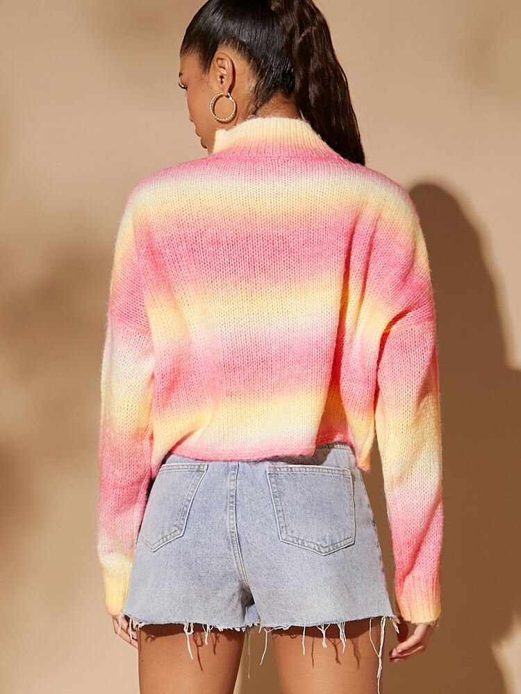 Ombre Funnel Neck Sweater