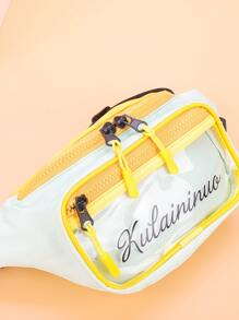 Riñonera con estampado de letra - Verde - Ver 6