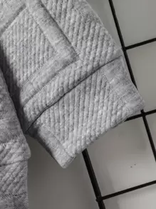 SHEIN 男童字母圖案運動衫&長褲 - 灰色 - 查看 3