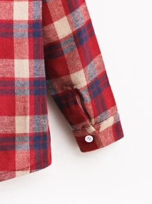 SHEIN 小男童格紋補丁貼口袋襯衫不帶T恤