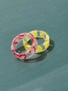 ROMWE 復古15入組水果樣式戒指 - 彩色 - 查看 3