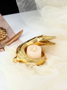 1pc Crocodile Design Candle Holder - Gold - View 1