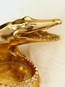 1pc Crocodile Design Candle Holder - Gold - View 2