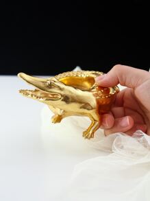 1pc Crocodile Design Candle Holder - Gold - View 5