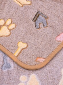 1入组條骨紋狗貓寵物毯爪印狗毯冬季保暖柔軟羊毛貓毯 - 棕色 - 查看 7