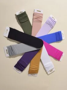 10pairs Solid Crew Socks - Multicolor - View 2