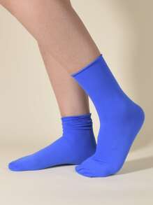 10pairs Solid Crew Socks - Multicolor - View 4