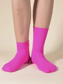 10pairs Solid Crew Socks - Multicolor - View 6