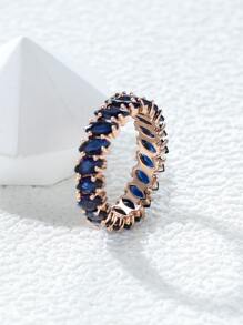Vanel 1 chiếc nhẫn trang trí hoa cổ điển & nhẫn trang trí đá khối Zirconia màu xanh - Nhiều màu - Xem 2