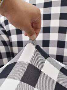 1pc Gingham Pattern Sofa Seat Cover - Multicolor - View 4