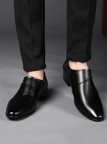 Men's Leather Shoes Soft Bottom Casual Shoes British Style Breathable Business Formal Shoes For Autumn And Winter - Black - View 2