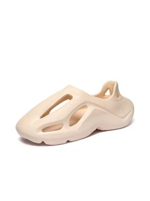 Guốc Nữ Cắt ra màu trơn Thể thao - Màu be - Xem 3