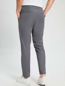 Manfinity 男士斜口袋定制西褲 - 灰色 - 查看 2