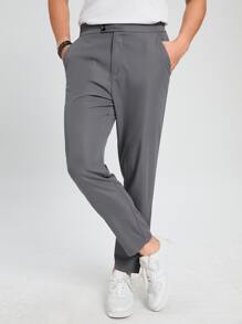 Manfinity 男士斜口袋定制西褲 - 灰色 - 查看 1