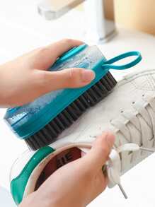 1pc Multi-Function Cleaning Brush, Soft Bristle Scrub Brush For Laundry, Non-Damage Fabric Cleaning Brush, Shoe Brush, Cleaning Tool - Blue - View 3