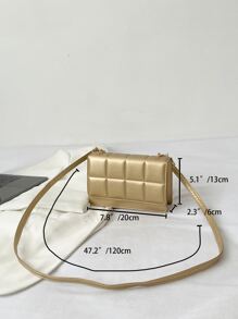 Mini Metallic Geometric Embossed Flap Square Bag