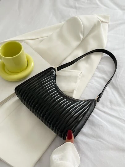 Geometric Embossed Zipper Bag