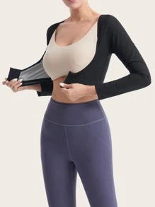 1 Pieza Corsé Reductor De Cintura Elástico Sólido De Modelado Deportivo - Plateado - Ver 2