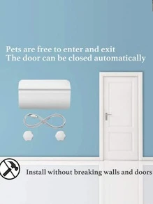 1 pieza puerta de mascota de dos manera - Blanco - Ver 5