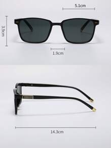 Men Rivet Detail Sunglasses Casual Sunglasses Sun Glasses Beach Accessories Sun Glasses Sunglasses Shades For Summer Beach Vacation,Outdoor,Travel - Black - View 3