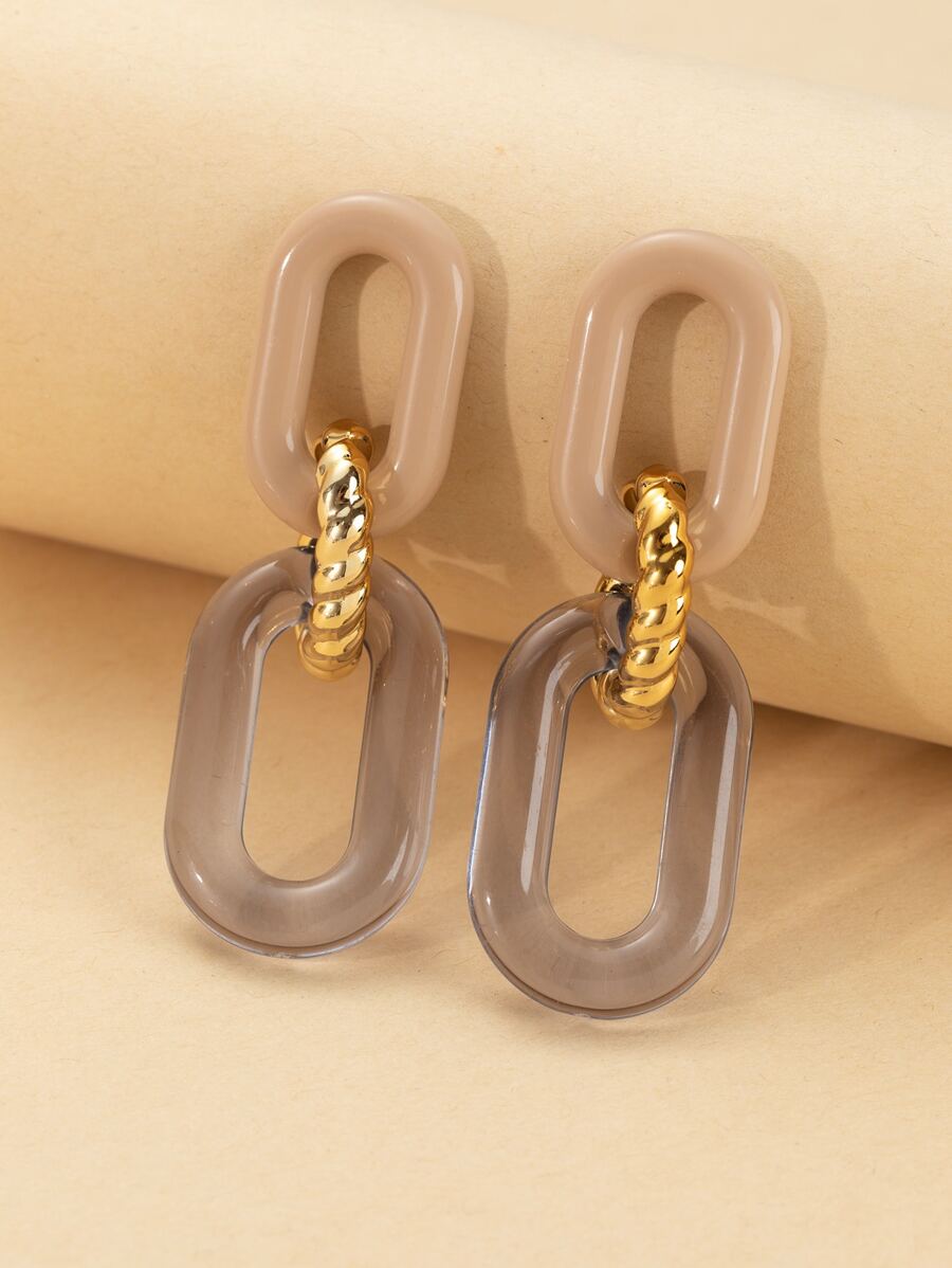 鏈條設計耳墜 - 彩色 - 查看 1