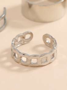 3入組鏈條設計腳趾環 - 銀色 - 查看 5