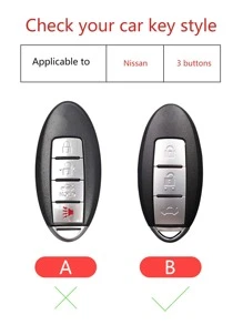 3入組/套TPR聚氨酯柔軟鑰匙套和卡通水鑽鑲嵌鑰匙鏈和螺絲刀適用於Nissan聰明三鍵車鑰匙 - 彩色 - 查看 3