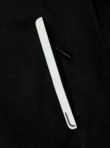 Manfinity Homme Áo khoác nam trùm đầu rộng rãi có khóa kéo không có áo phông, Áo khoác dài tay màu đen cơ bản khi đi chơi, Quà tặng cho bạn bè, chồng, bạn trai - màu đen - Xem 5