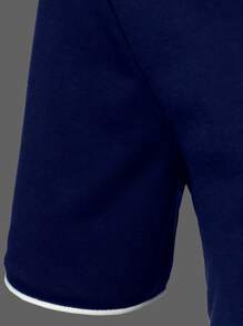 Manfinity Homme 男士拼接滾邊POLO衫 - 藏蓝色 - 查看 4