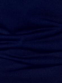 Manfinity Homme 男士拼接滾邊POLO衫 - 藏蓝色 - 查看 6