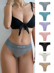 7pack Letter Cheeky Panty Set - Multicolor - View 6