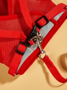 1pc Reflective Pet Harness & 1pc Leash - Red - View 5