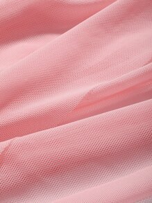 DAZY High Neck Mesh Top Without Cami Top - Dusty Pink - View 3