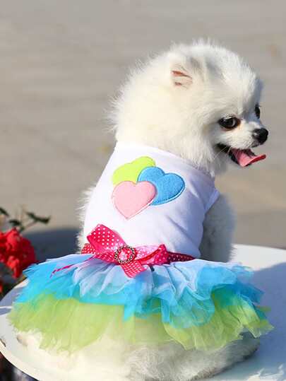 Valentine's Day Heart Pattern Pet Dress