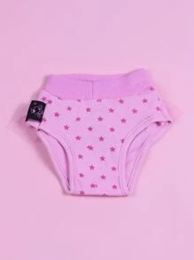1pc Star Print Bow Decor Dog Sanitary Pants - Pink - View 2