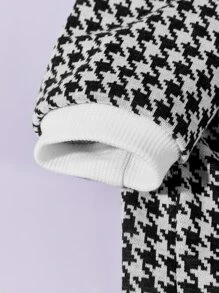 PETSIN 千鳥格狗狗運動衫 - 黑與白 - 查看 4