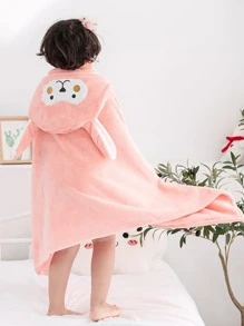 1pc Kids Cartoon Design Bath Towel - Pink - View 2
