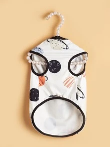 Planet Print Pet Tank Top - Multicolor - View 5