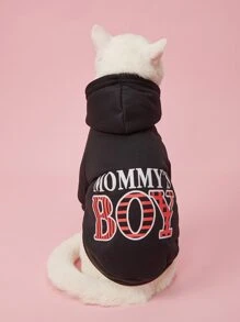Áo hoodie hình thú cưng họa tiết chữ "Mommy's Boy" - Nhiều màu - Xem 1