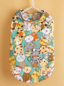 Cartoon Graphic Pet Shirt - Multicolor - View 2