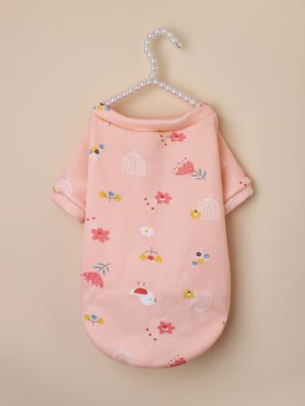 Flower Print Pet Sweatshirt