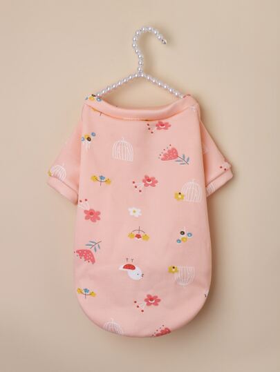 Felpa per animali domestici con stampa floreale