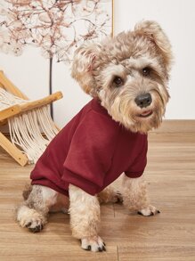 1 pieza sudadera con capucha informal, cómoda y transpirable para gatos y perros - Burdeos - Ver 1