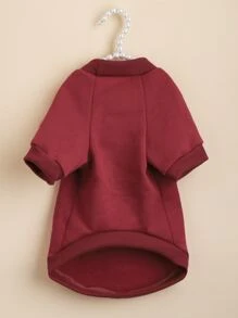 1 pieza sudadera con capucha informal, cómoda y transpirable para gatos y perros - Burdeos - Ver 3