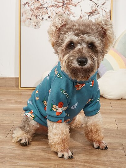 قميص ثقيل حيوانات أليفة طائرة طباعة