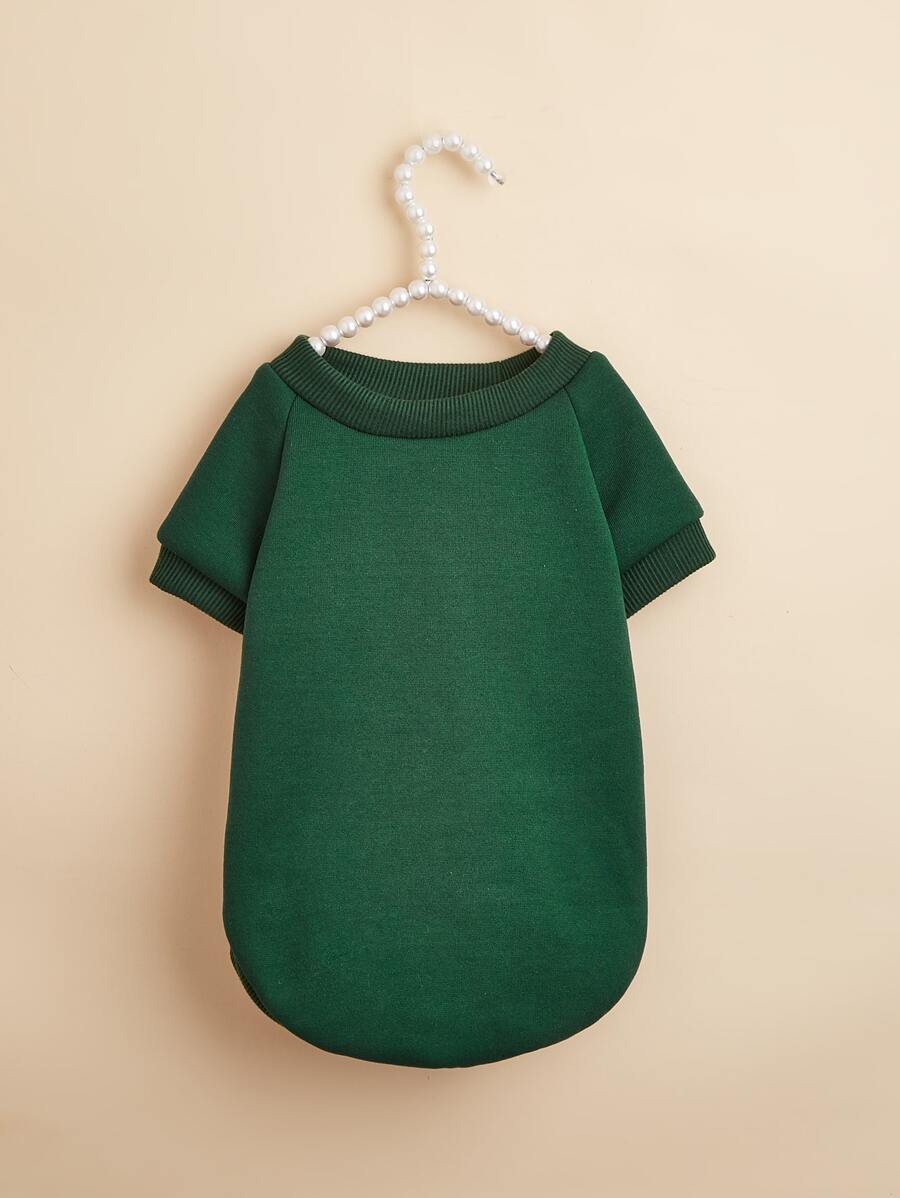1pc Pet Comfortable & Breathable Casual Sweatshirt, Suitable For Both Cats And Dogs - Dark Green - View 1