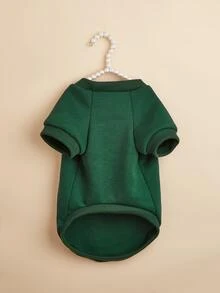 1pc Pet Comfortable & Breathable Casual Sweatshirt, Suitable For Both Cats And Dogs - Dark Green - View 3