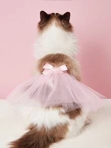 Bow Decor Pet Skirt - Pink - View 2